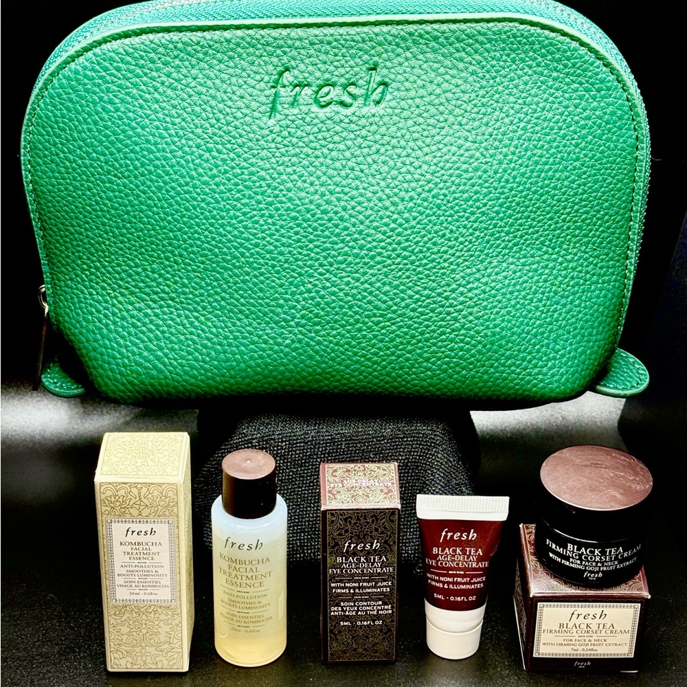 Fresh makeup bag with 3 travel size products